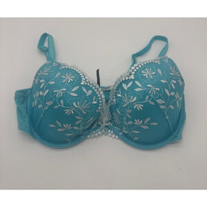ADORE ME Blue & White Floral Lace Bra 36C